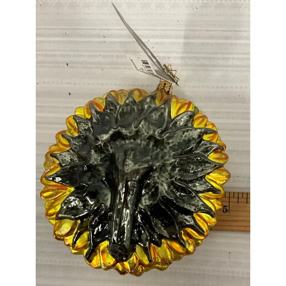 Christopher Radko Sunflower Christmas Ornament 1015270 With Tags Stand Included